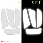Kit Universel 4 Stickers Autocollants Réfléchissants pour casque Moto V4