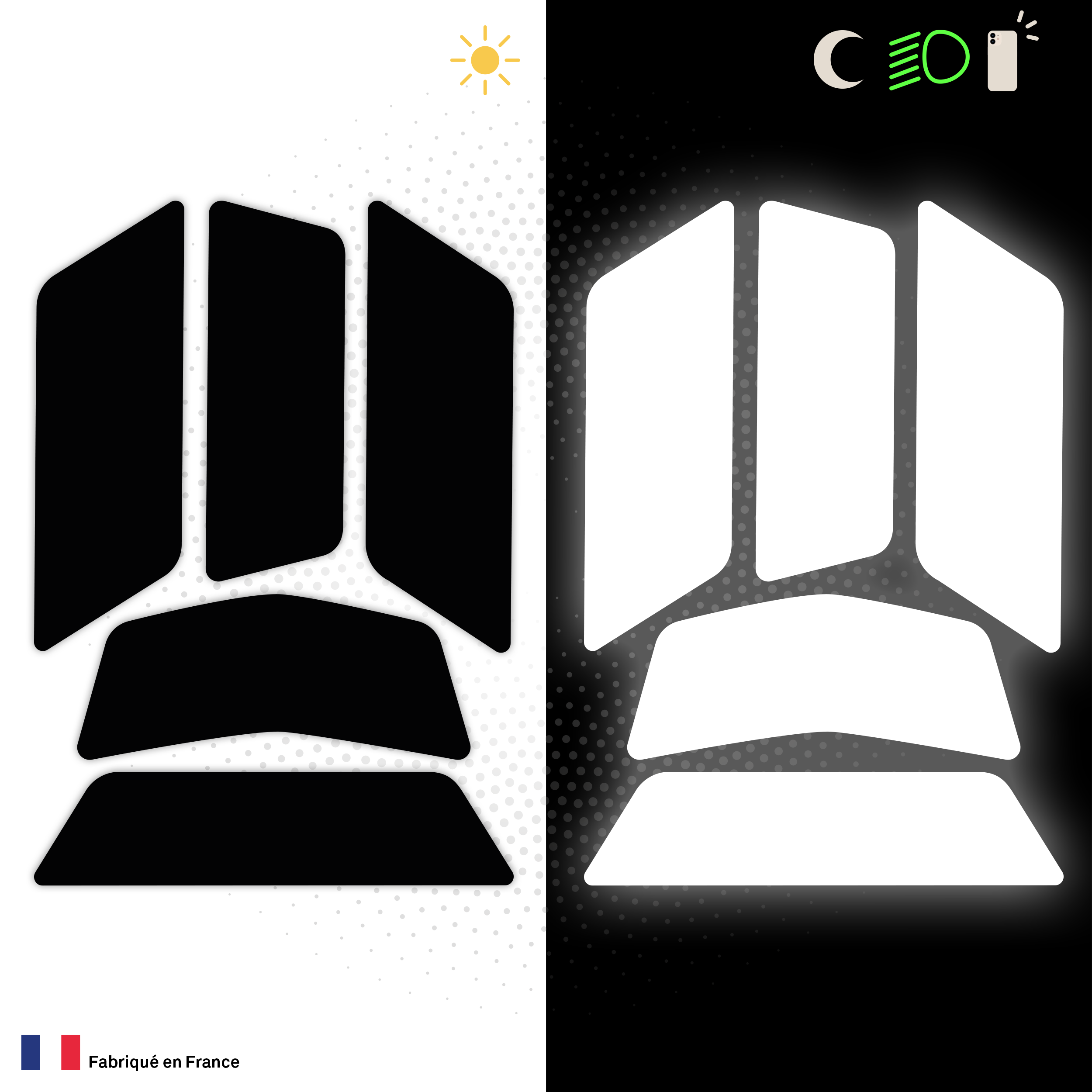 Kit Universel 5 Stickers Autocollants Réfléchissants pour casque Moto V5