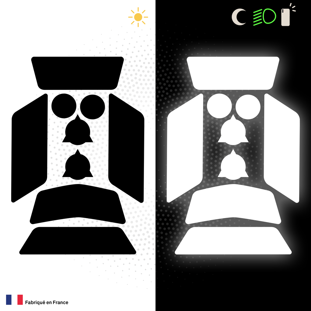 Kit Universel Lot de 9 Stickers Autocollants Réfléchissants pour casque Moto