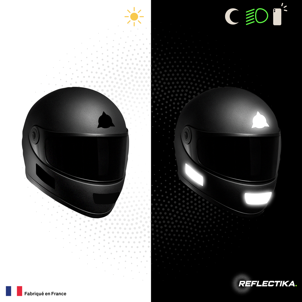 Kit Universel Lot de 9 Stickers Autocollants Réfléchissants pour casque Moto