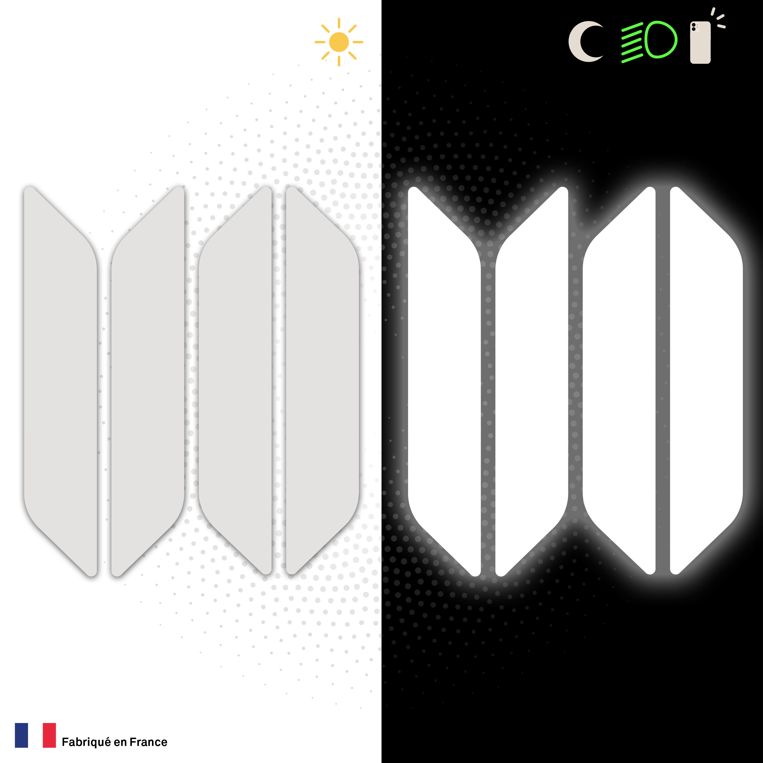 Kit Universel 4 Stickers Autocollants Réfléchissants pour casque Moto V7