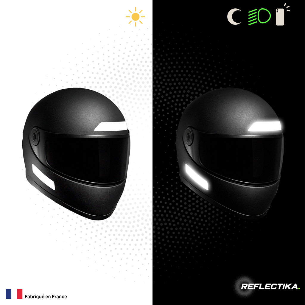 Kit Universel 4 Stickers Autocollants Réfléchissants pour casque Moto V7