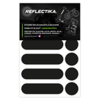 Kit Universel 12 Autocollants rétro réfléchissants - Stickers pour Vélo Casque Moto Poussette Multi-Supports Noir