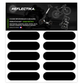 Kit Universel 10 Bandes Stickers rétro réfléchissants - Autocollants pour Vélo Casque Moto Poussette Multi Supports Noir