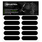 Kit Universel 10 Bandes Stickers rétro réfléchissants - Autocollants pour Vélo Casque Moto Poussette Multi Supports Noir