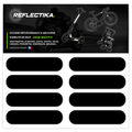 Kit Universel 8 Bandes Stickers Rétro Réfléchissants - Autocollants pour Vélo Casque Moto Poussette Multi Supports Noir