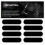 Kit Universel 8 Bandes Stickers Rétro Réfléchissants - Autocollants pour Vélo Casque Moto Poussette Multi Supports Noir